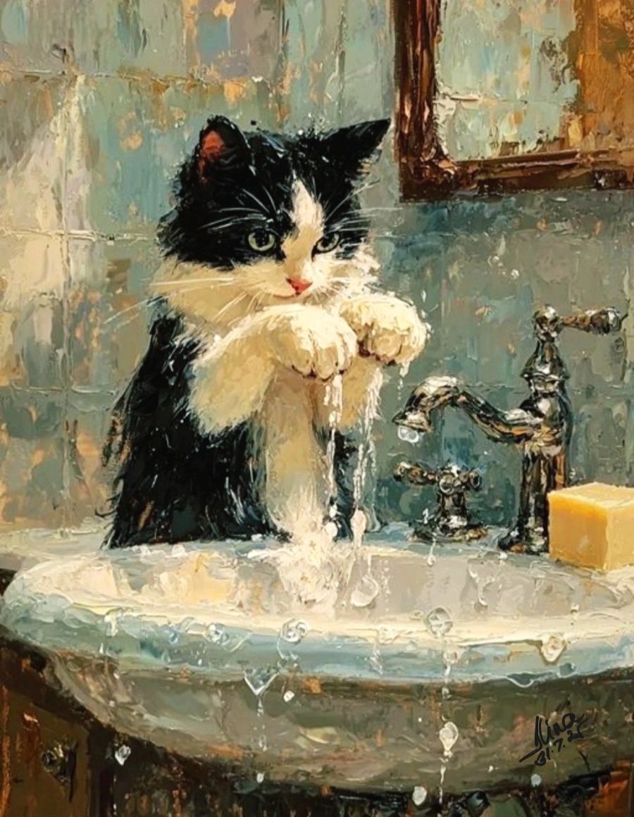 ArteDiAlina.com painting: Fear of water ..